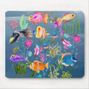Tapis De Souris Poisson de corail, Océan bleu