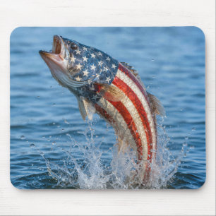 Tapis De Souris Poisson drapeau américain patriotique