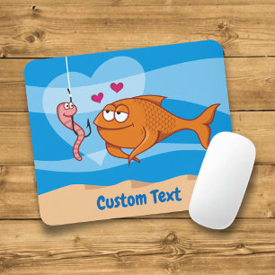 Tapis de souris Poisson et Appât en Amour