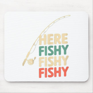 Tapis De Souris Poisson ici amusant Conception de pêche B Poisson