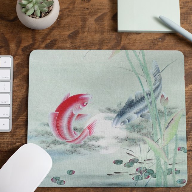 Tapis De Souris Poisson Koi avec Lotus (Créateur téléchargé)