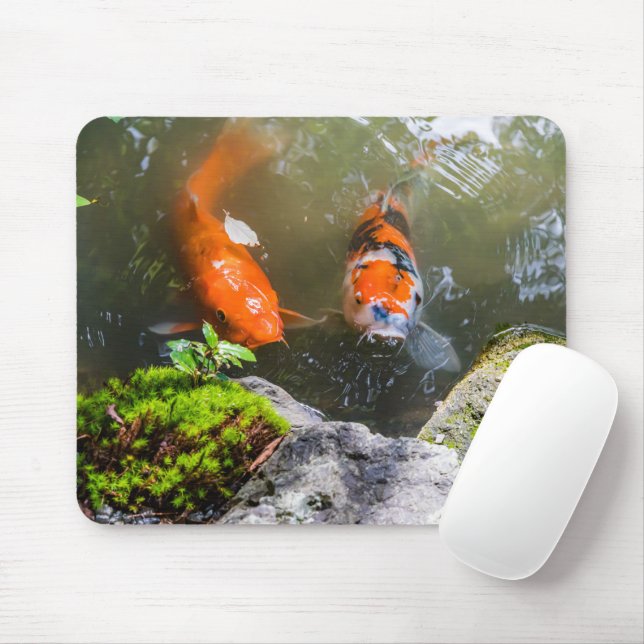 Tapis De Souris Poisson Koi dans un étang (Avec souris)