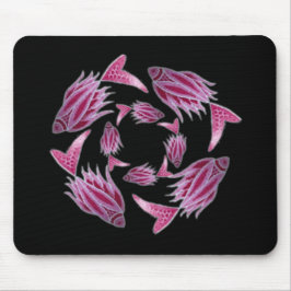 Tapis De Souris Poisson rose Cerclant Mousepad