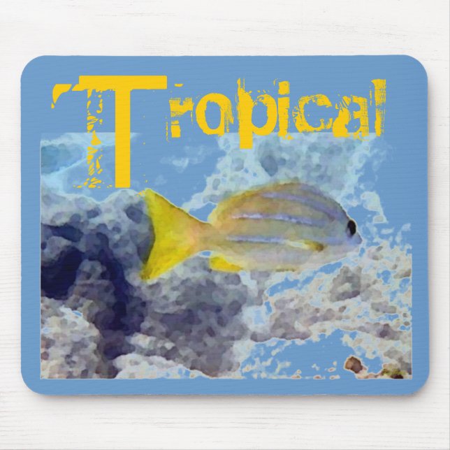 Tapis De Souris Poisson Tropical Jaune (Devant)