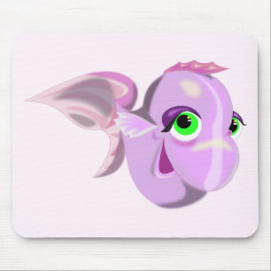 Tapis De Souris Poisson Violet - Vos Couleurs - Texte