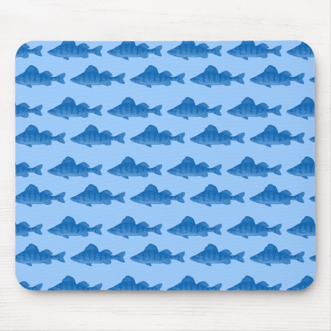 Tapis De Souris Poissons bleus de perche jaune (Devant)