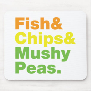 Tapis De Souris Poissons & Chips & Pois Musqués.