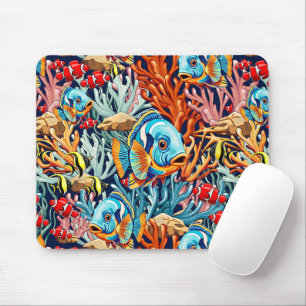 Tapis De Souris Poissons Tropicaux Couleurs Vives Ambiance Été
