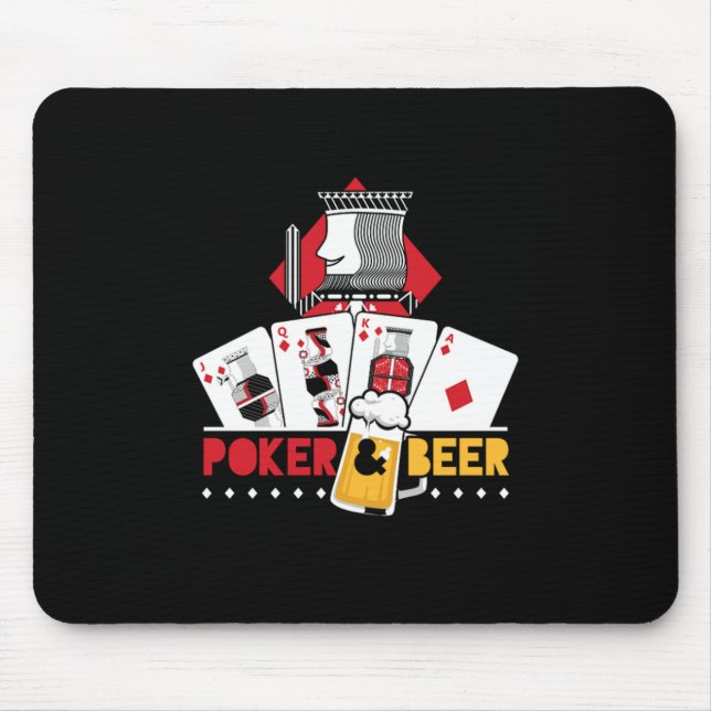 Tapis De Souris Poker Et Bière King Tiles Casino Poker Joueur (Devant)