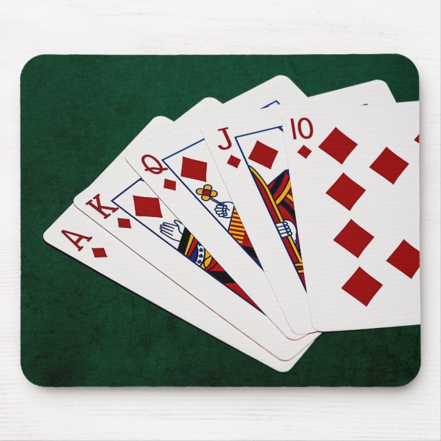 Tapis De Souris Poker Hands - Brosse Royale - Costume Diamants (Devant)