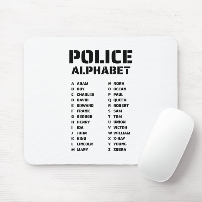 Tapis De Souris Police de l'alphabet phonétique (Avec souris)