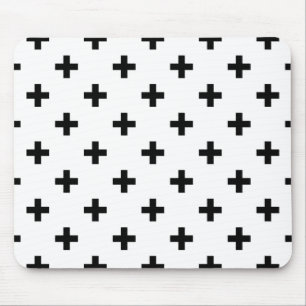 Tapis De Souris Polka noire croise sur blanc