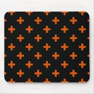 Tapis De Souris Polka orange croise sur noir