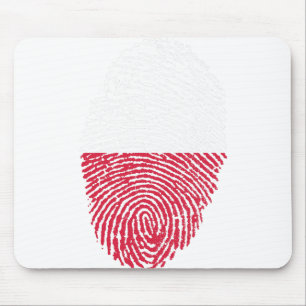 Tapis De Souris Pologne Drapeau empreintes digitales Pays Fierté I