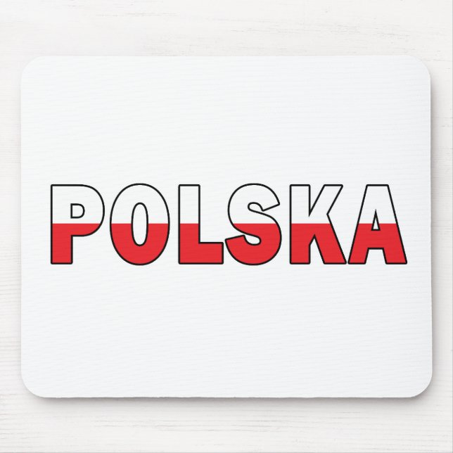 Tapis De Souris Polska aux couleurs du drapeau polonais (Devant)