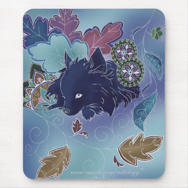 Tapis De Souris Pomeranian de minuit Mousepad (Devant)