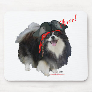 Tapis De Souris Pomeranian noir Pirate - Arrr!