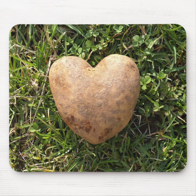 Tapis De Souris Pomme de terre en forme de coeur (Devant)