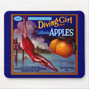 Tapis De Souris Pommes de filles de plongée