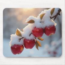 Pommes rouges délicieuses dans la neige