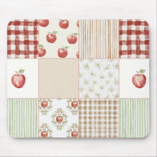 Tapis De Souris Pommes Vertes Crème Rouge