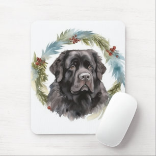 Tapis De Souris Pompe festive des germes de Noël de Terre-Neuve