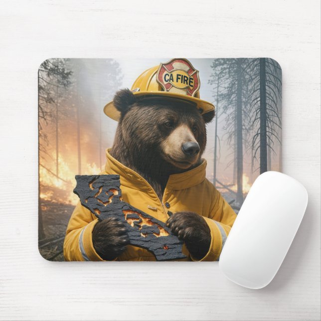 Tapis De Souris Pompier de l'ours de Californie (Avec souris)