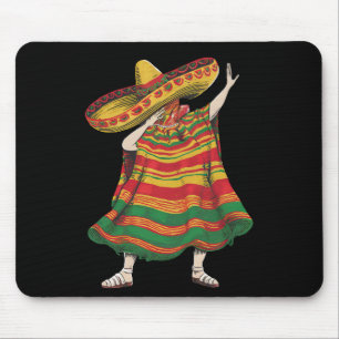 Tapis De Souris Poncho Mexicain Dabbing Cinco De Mayo Fête Party