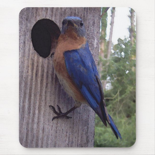 Tapis De Souris Pondoir Mousepad d'oiseau bleu (Devant)