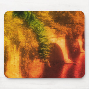 Tapis De Souris Pont De Fleurs Sepia Vintage