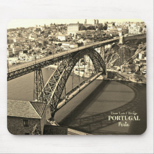 Tapis De Souris Pont Porto au-dessus du fleuve Douro, Portugal, sé