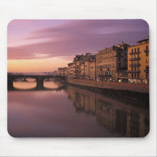 Tapis De Souris Ponts sur l'Arno au coucher du soleil,