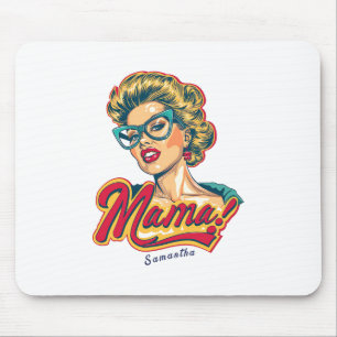 Tapis De Souris Pop Art de Mama Retro Personnalisé 2