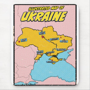 Tapis De Souris Pop Art Illustré Ukraine