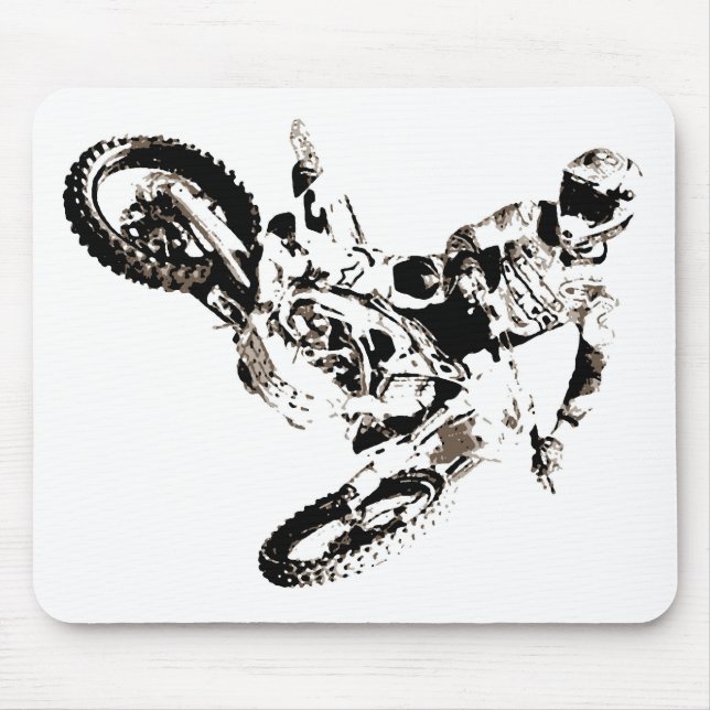 Tapis De Souris Pop Art Motocross Motorcyle Sport (Devant)