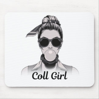 Tapis De Souris Pop Art Retrô Mulher Fashion Preto e Branco 