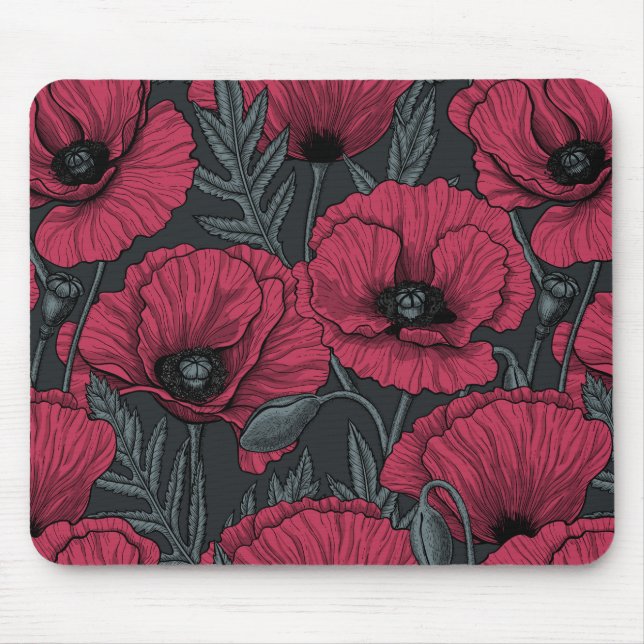 Tapis De Souris Poppies à Viva Magenta (Devant)