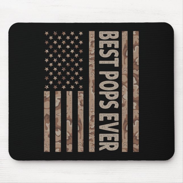 Tapis De Souris Pops Ever Us Drapeau Américain Funny Grand-Père39s (Devant)