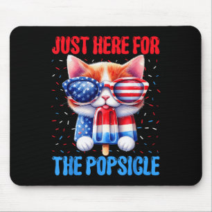 Tapis De Souris Popsicle 4 juillet Chat Américain Drapeau Patriot
