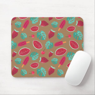 Tapis De Souris Popsicle, Cherry, Strawberry & Watermelon Leaves