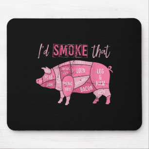 Tapis De Souris Porc Fumé Grill Bacon Lover Funny Bbq Chef Cadeau
