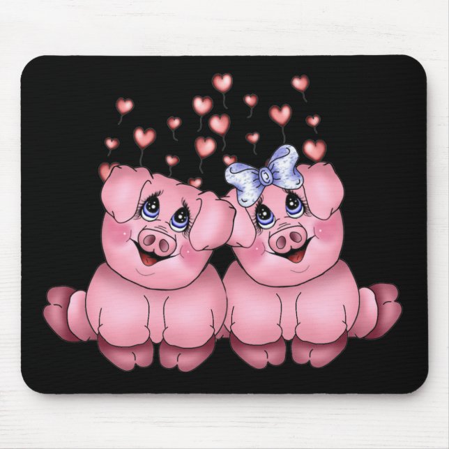 Tapis De Souris Porcs Mousepad d'amour (Devant)