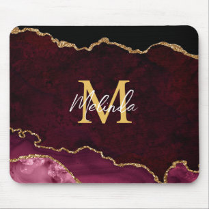 Tapis De Souris Porte en marbre rouge et or