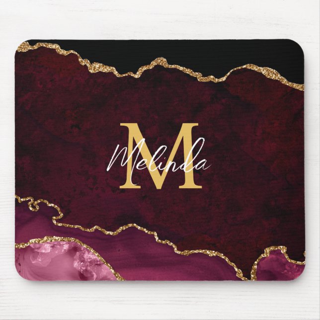 Tapis De Souris Porte en marbre rouge et or (Devant)