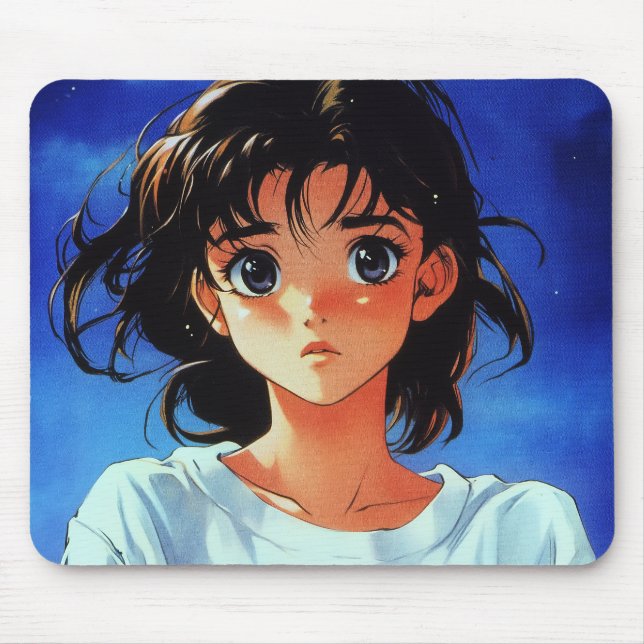 Tapis De Souris Porte-souris à oeil innocent Anime Girl (Devant)