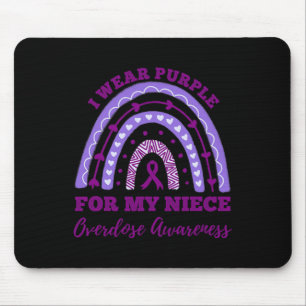 Tapis De Souris Porter le violet pour ma nièce la sensibilisation
