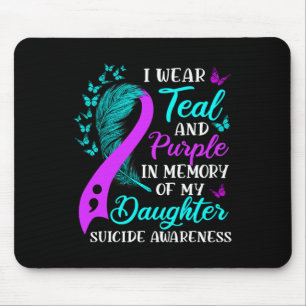 Tapis De Souris Portez Turquoise Violet En Mémoire De Mon Suicide