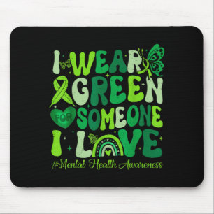 Tapis De Souris Portez une chemise verte pour le mois de la sensib