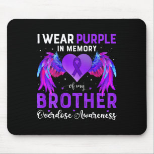 Tapis De Souris Portez Violet En Mémoire De Mon Frère Surdose Cons