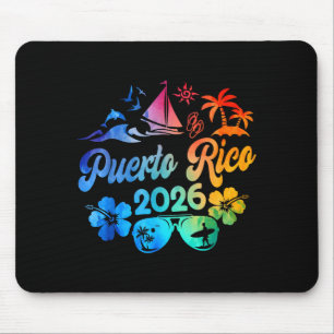 Tapis De Souris Porto Rico 2026 Vacances Plage Tie Dye Voyage Été